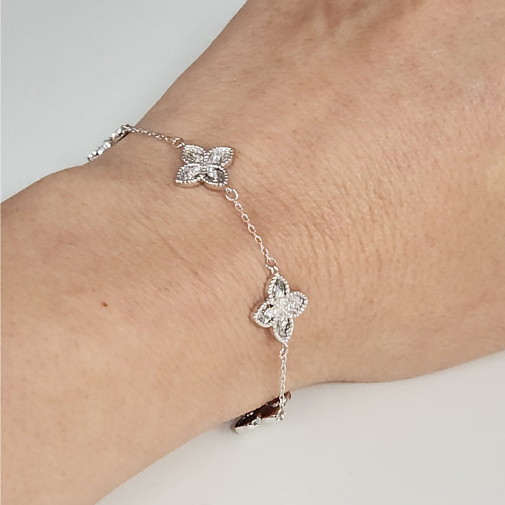 Elegant 925 Sterling Silver butterfly's bracelet 7.5"