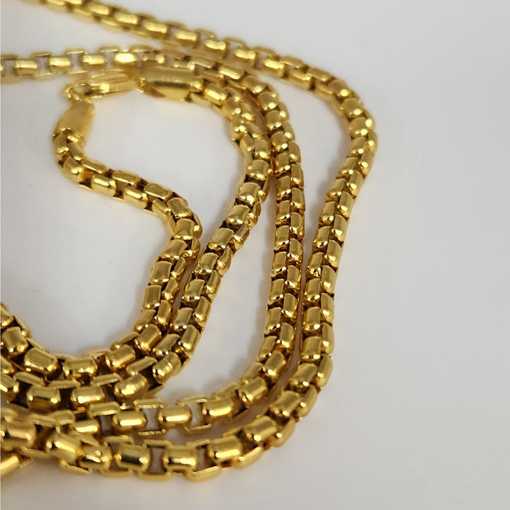 Stunning 14k Yellow Gold Box Chain Necklace 24"
