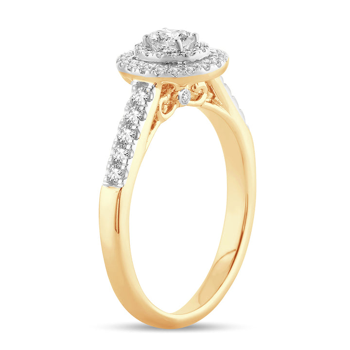 14k Yellow Gold Lab Diamond Womens Engagement Ring 0.51CT