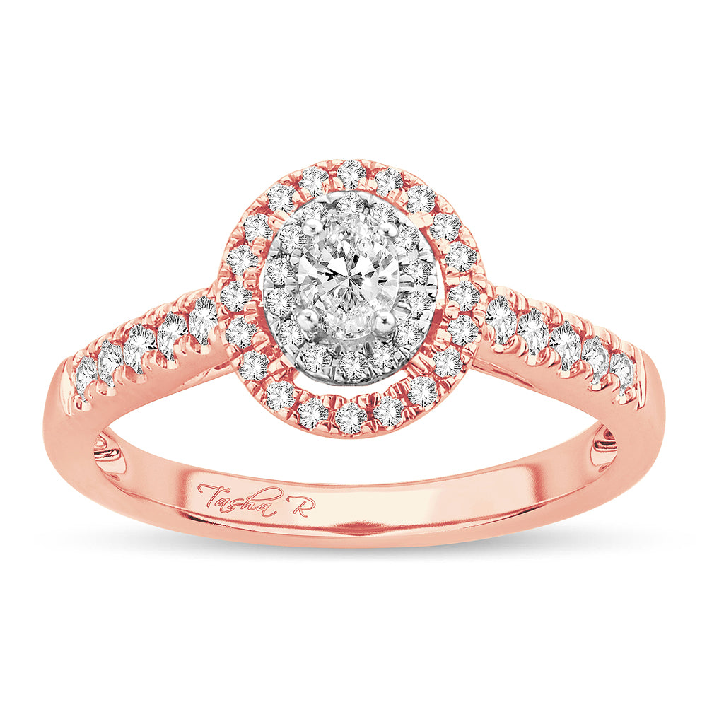 Romantic 14k Rose Gold Lab Diamond Engagement Ring (0.51CT)