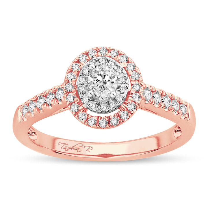 Romantic 14k Rose Gold Lab Diamond Engagement Ring (0.51CT)