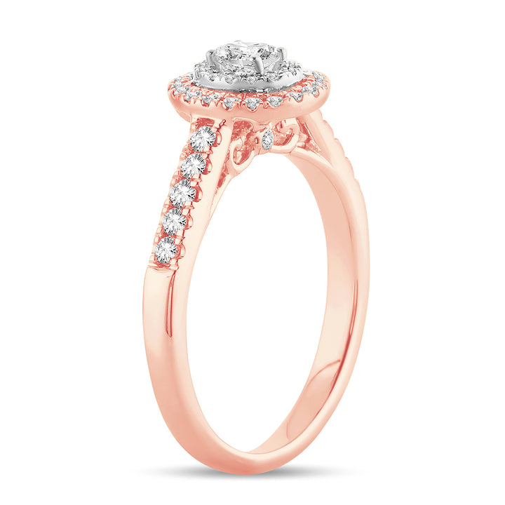 Romantic 14k Rose Gold Lab Diamond Engagement Ring (0.51CT)
