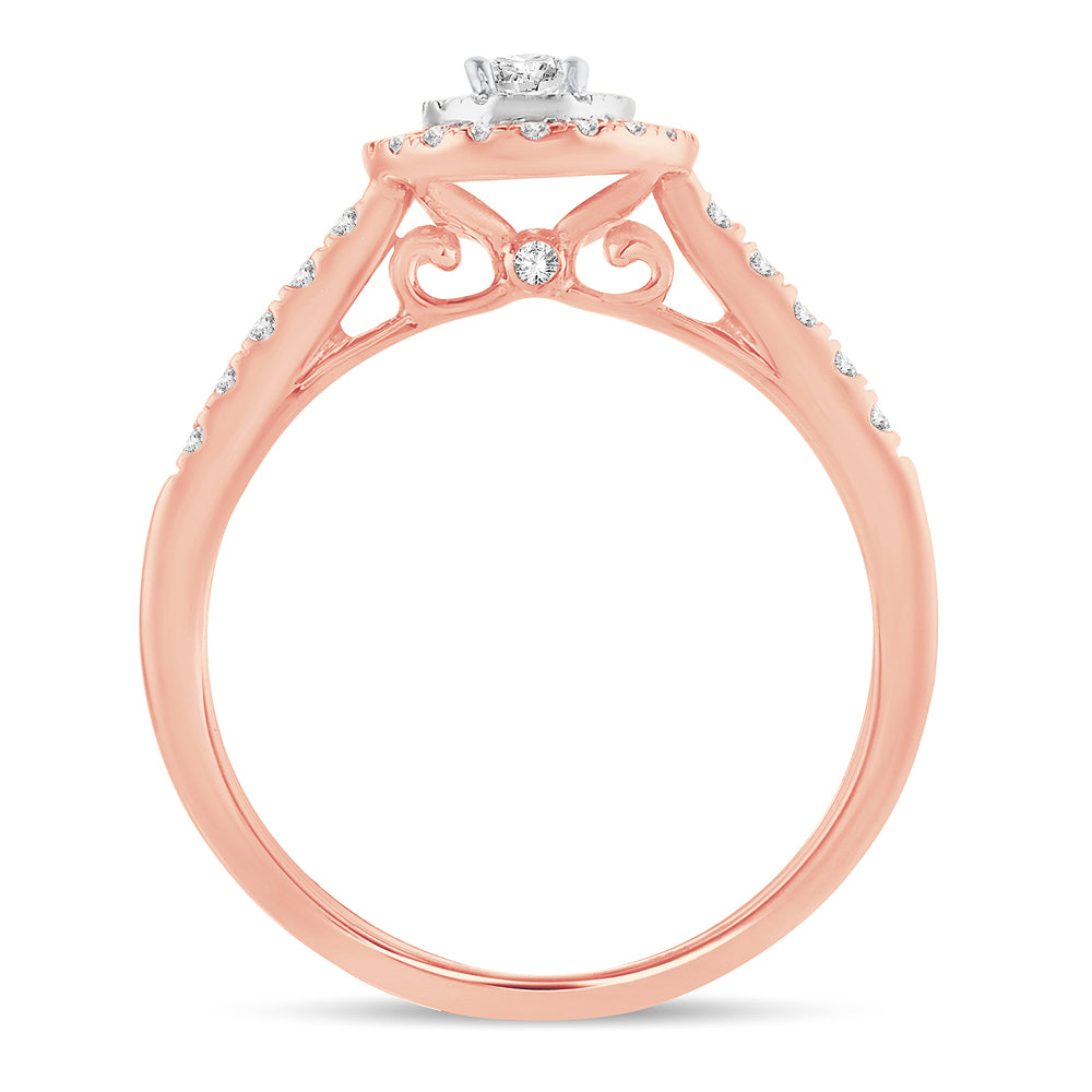 Romantic 14k Rose Gold Lab Diamond Engagement Ring (0.51CT)
