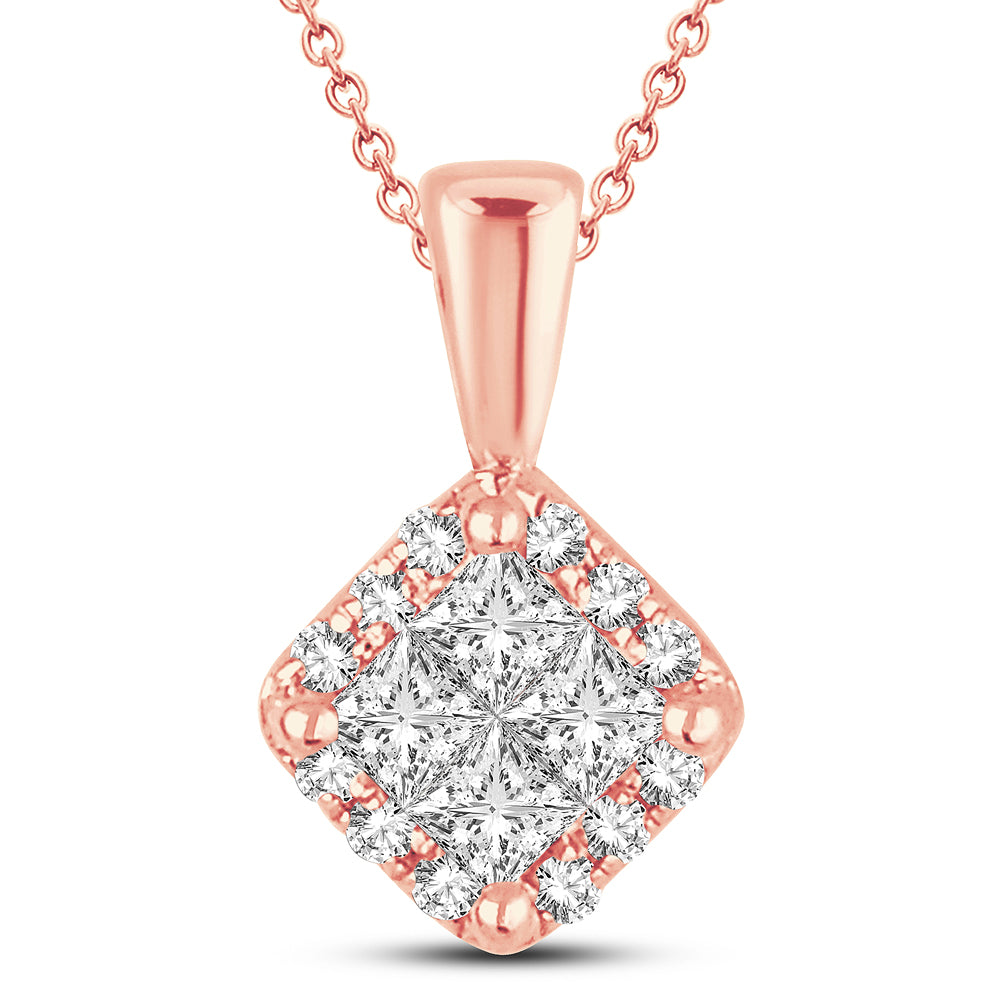 14K Rose Gold 0.25ct Diamond Pendant