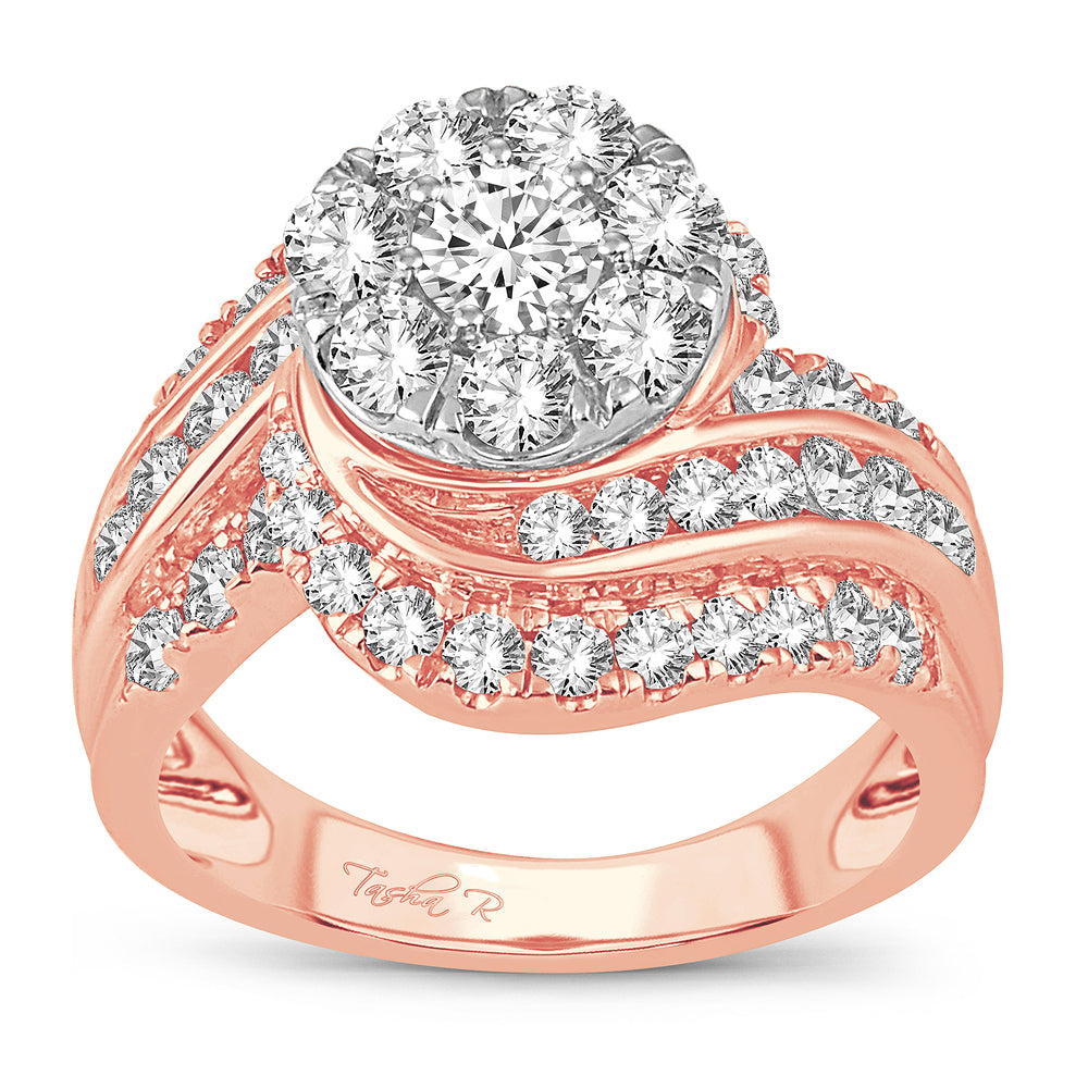 14K Rose Gold 2.00CT Diamond Bridal Ring