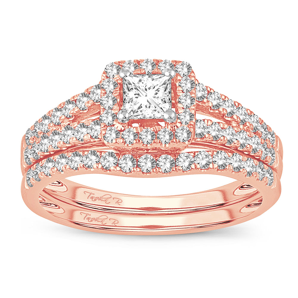 14K Rose Gold 1.00CT Diamond Bridal Ring