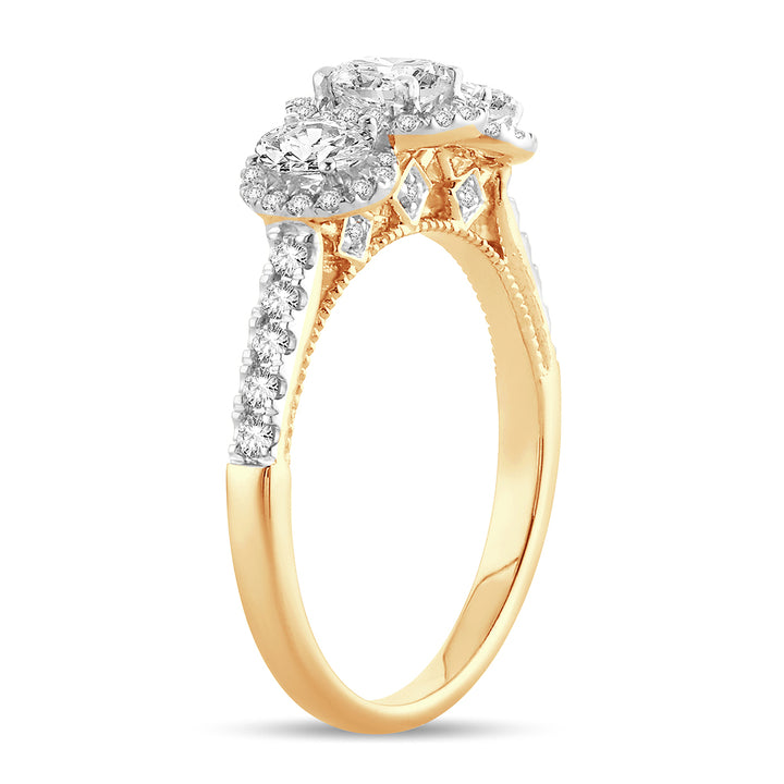 14K Yellow Gold Lab-Grown 1CT Diamond Engagement Ring