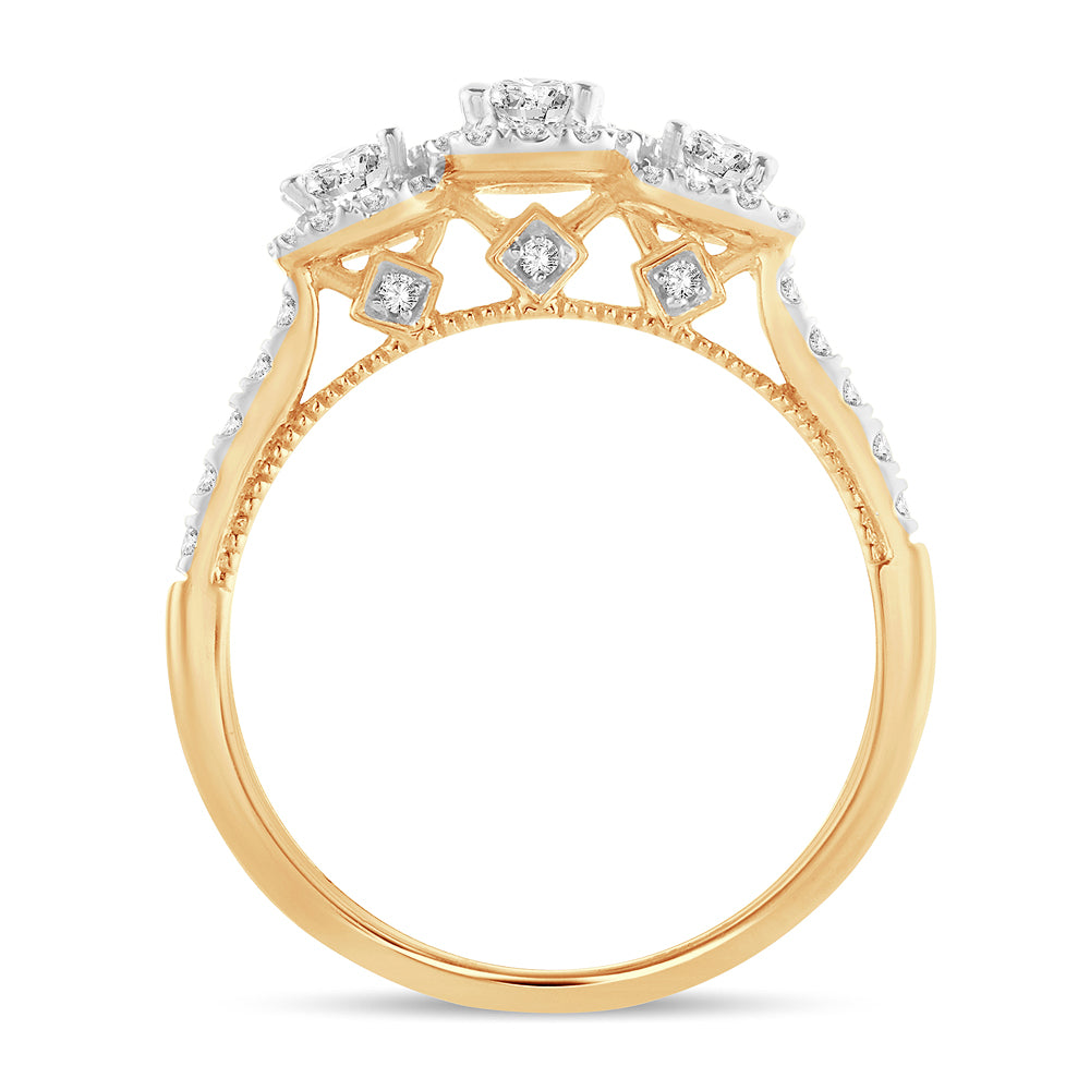 14K Yellow Gold Lab-Grown 1CT Diamond Engagement Ring