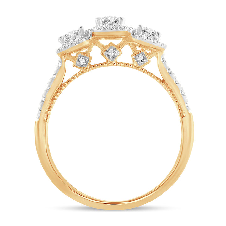 14K Yellow Gold Lab-Grown 1CT Diamond Engagement Ring