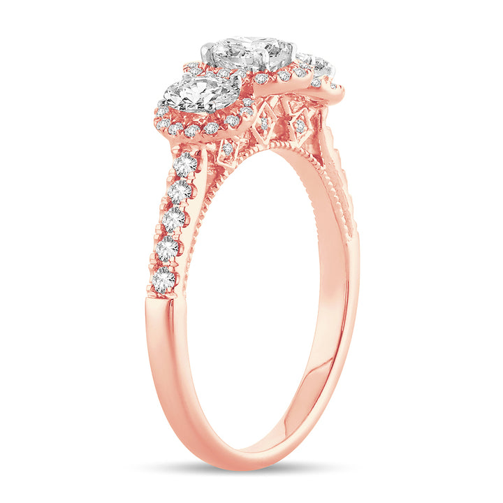 Romantic 14k Rose Gold Lab Diamond Engagement Ring (1.00CT)