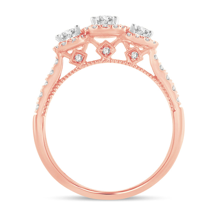 Romantic 14k Rose Gold Lab Diamond Engagement Ring (1.00CT)