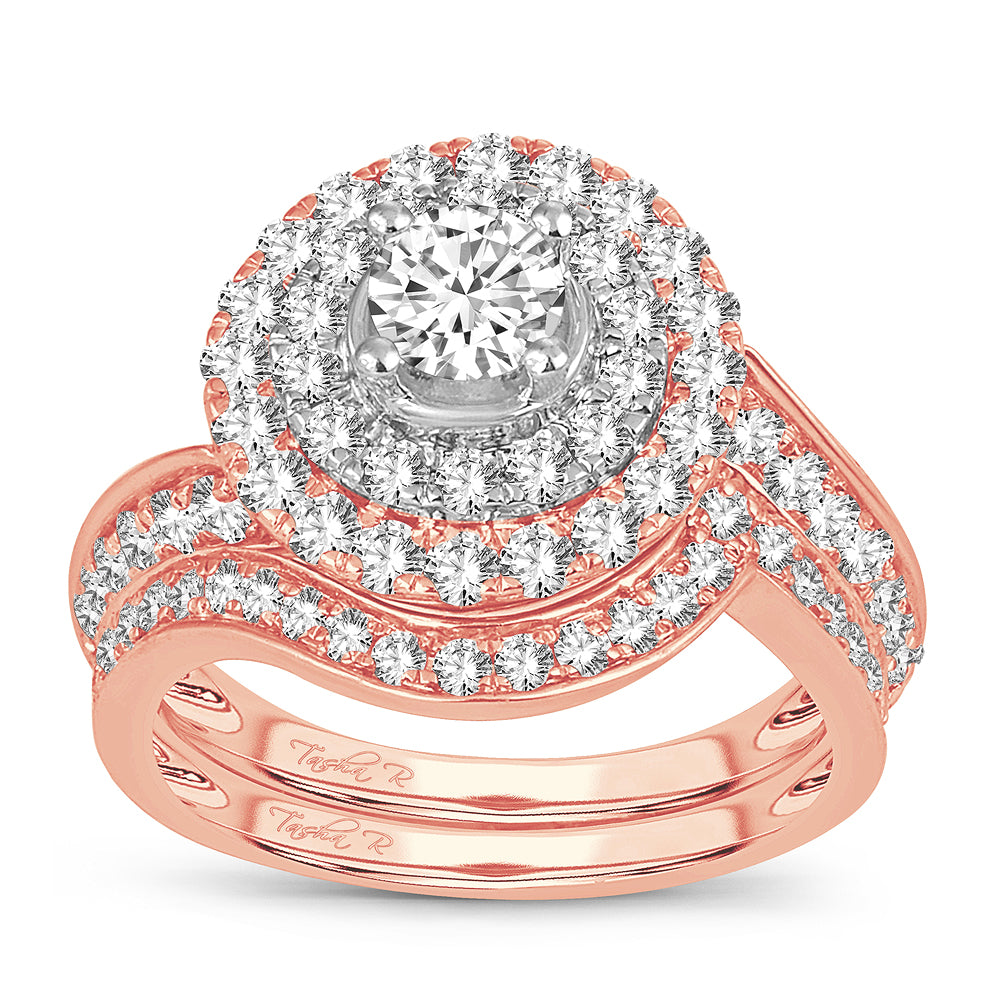 14K Rose Gold 2.00CT Diamond Bridal Ring