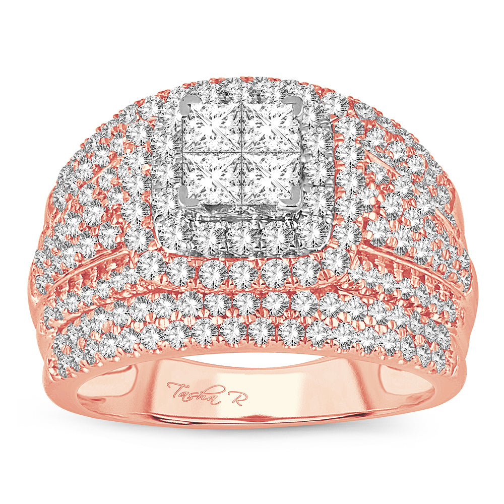 14K Rose Gold 2.02CT Diamond Bridal Ring