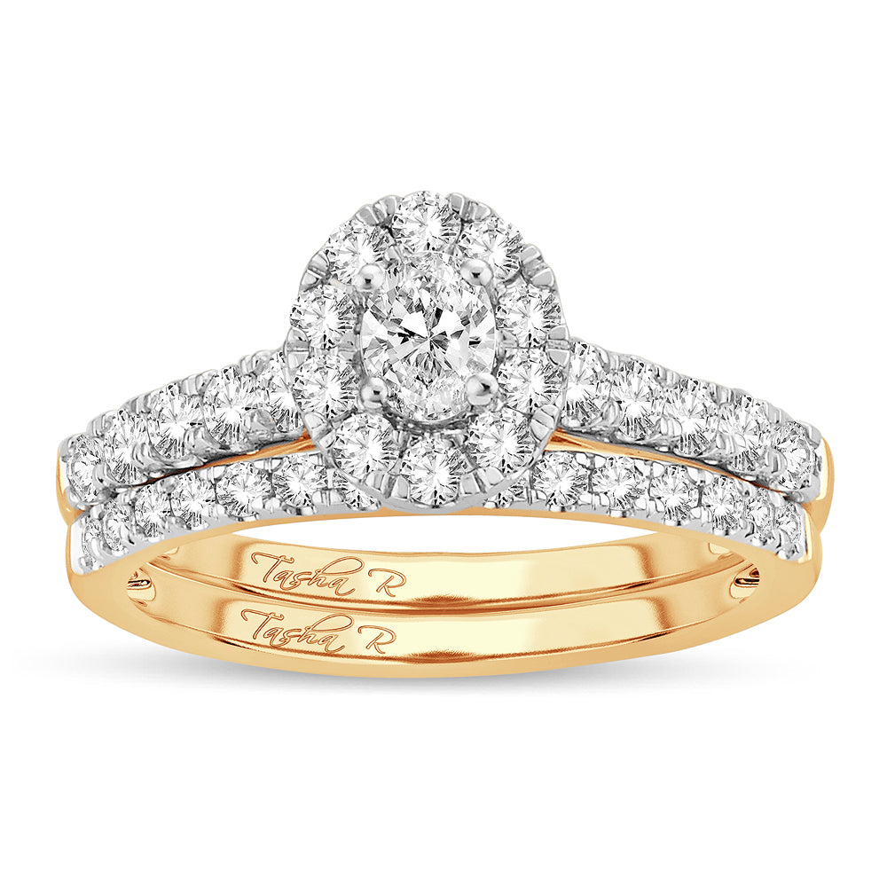 14K Yellow Gold 1CT Lab Diamond Womens Bridal Ring