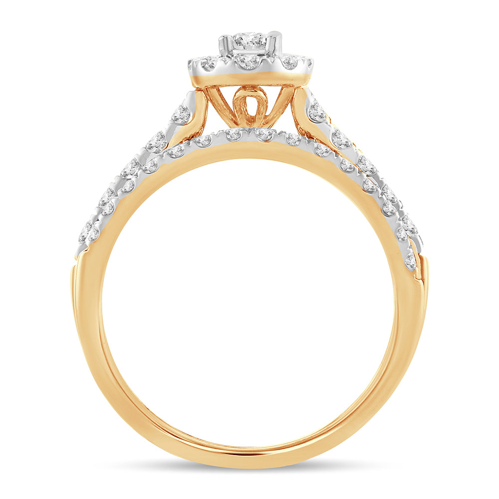 14K Yellow Gold 1CT Lab Diamond Womens Bridal Ring