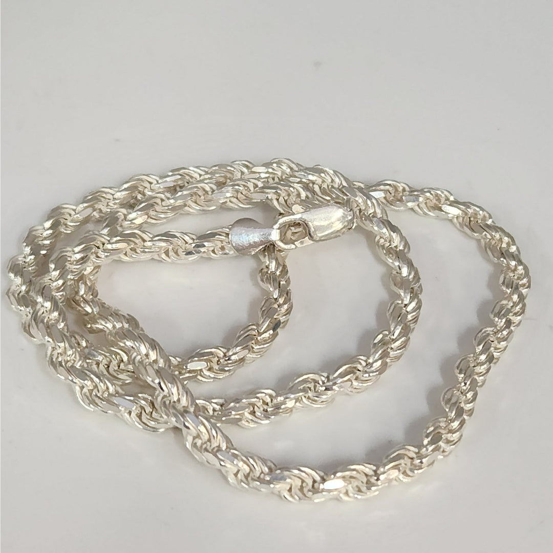 Heavy solid 925 Sterling Silver Byzantine Rope Chain Necklace 24" 4.9mm 66g