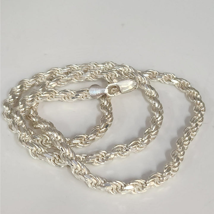 Heavy solid 925 Sterling Silver Byzantine Rope Chain Necklace 24" 4.9mm 66g