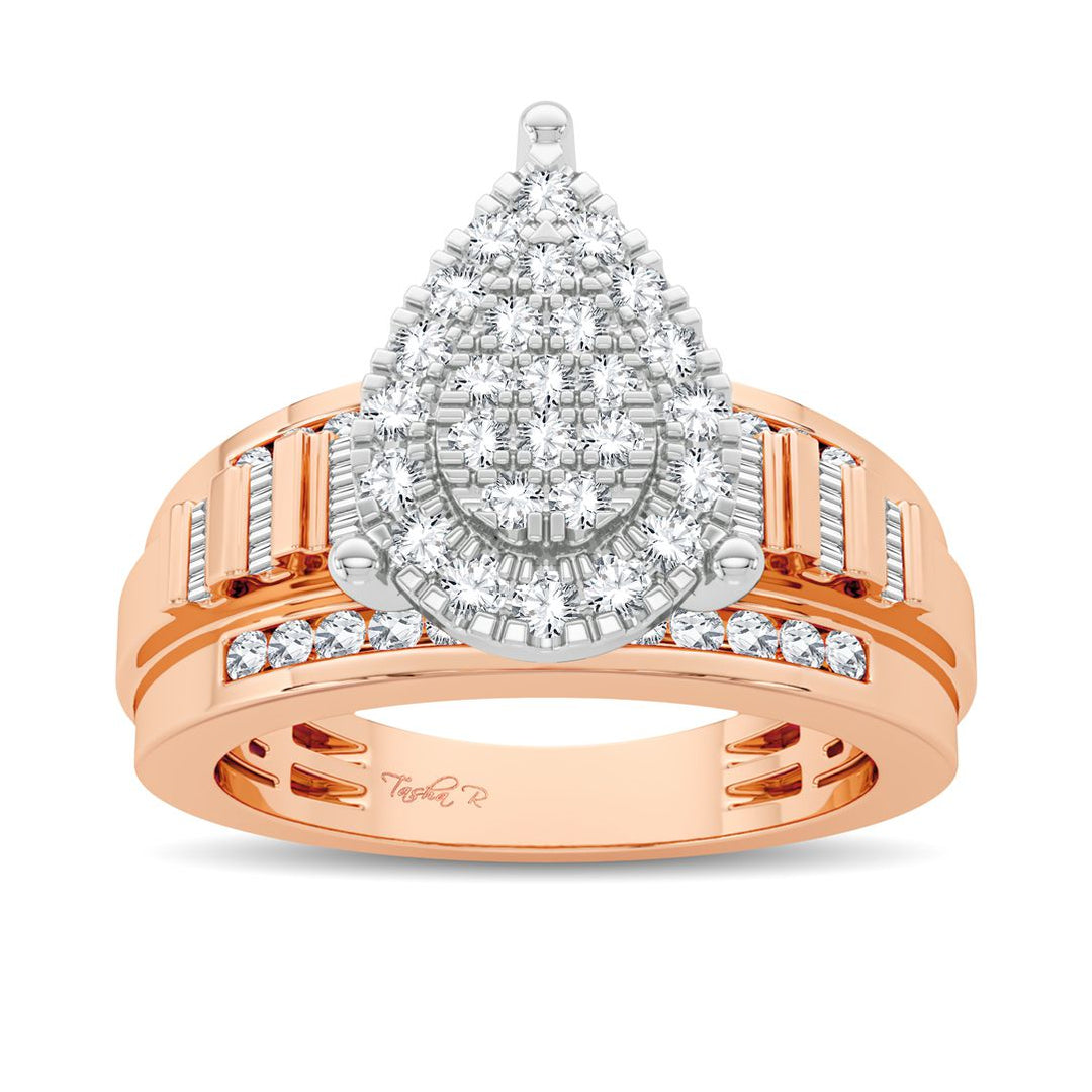 10K Rose Gold 0.50CT Diamond Ring