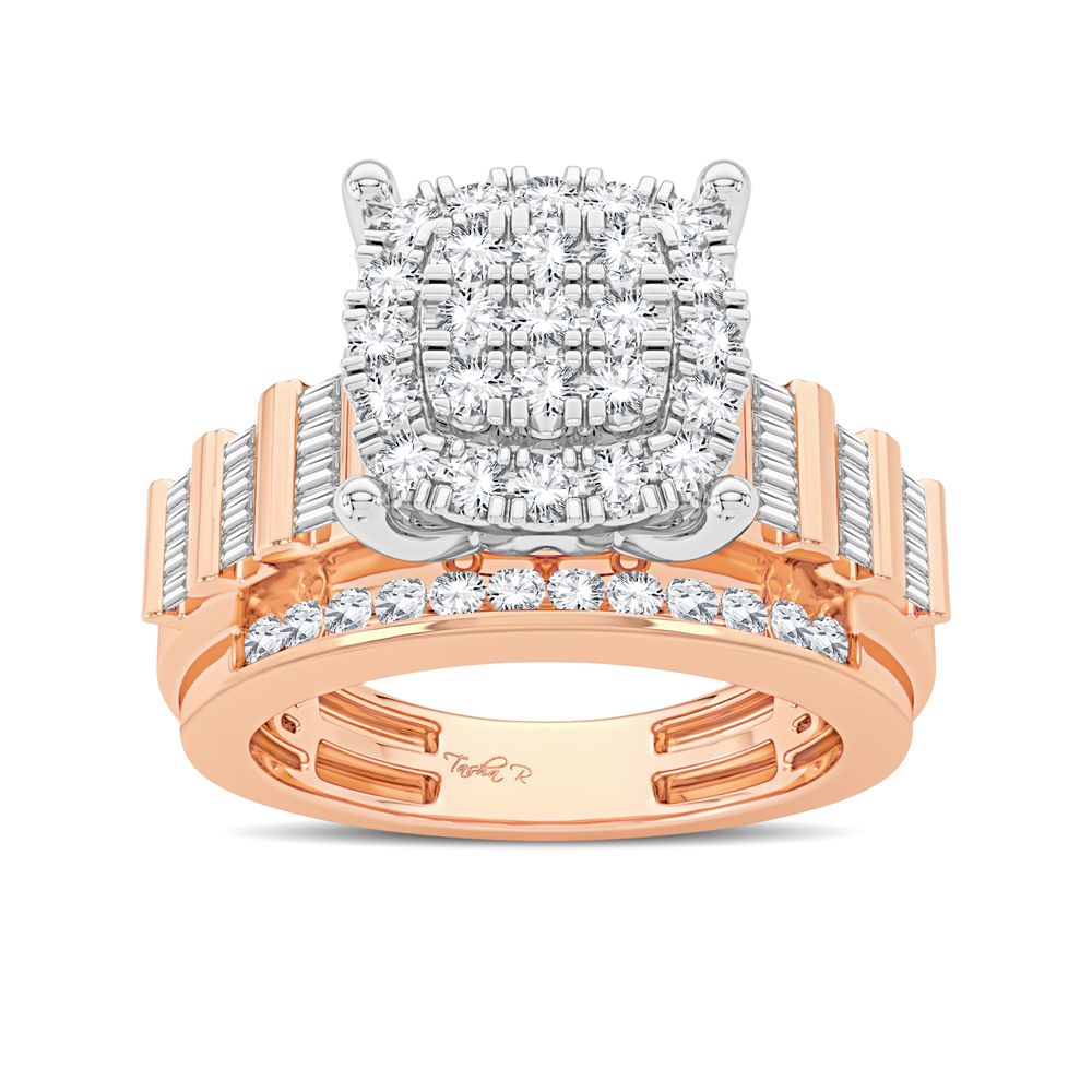 Romantic 10k Rose Gold 1CT Lab Diamond Womens Fashion Ring