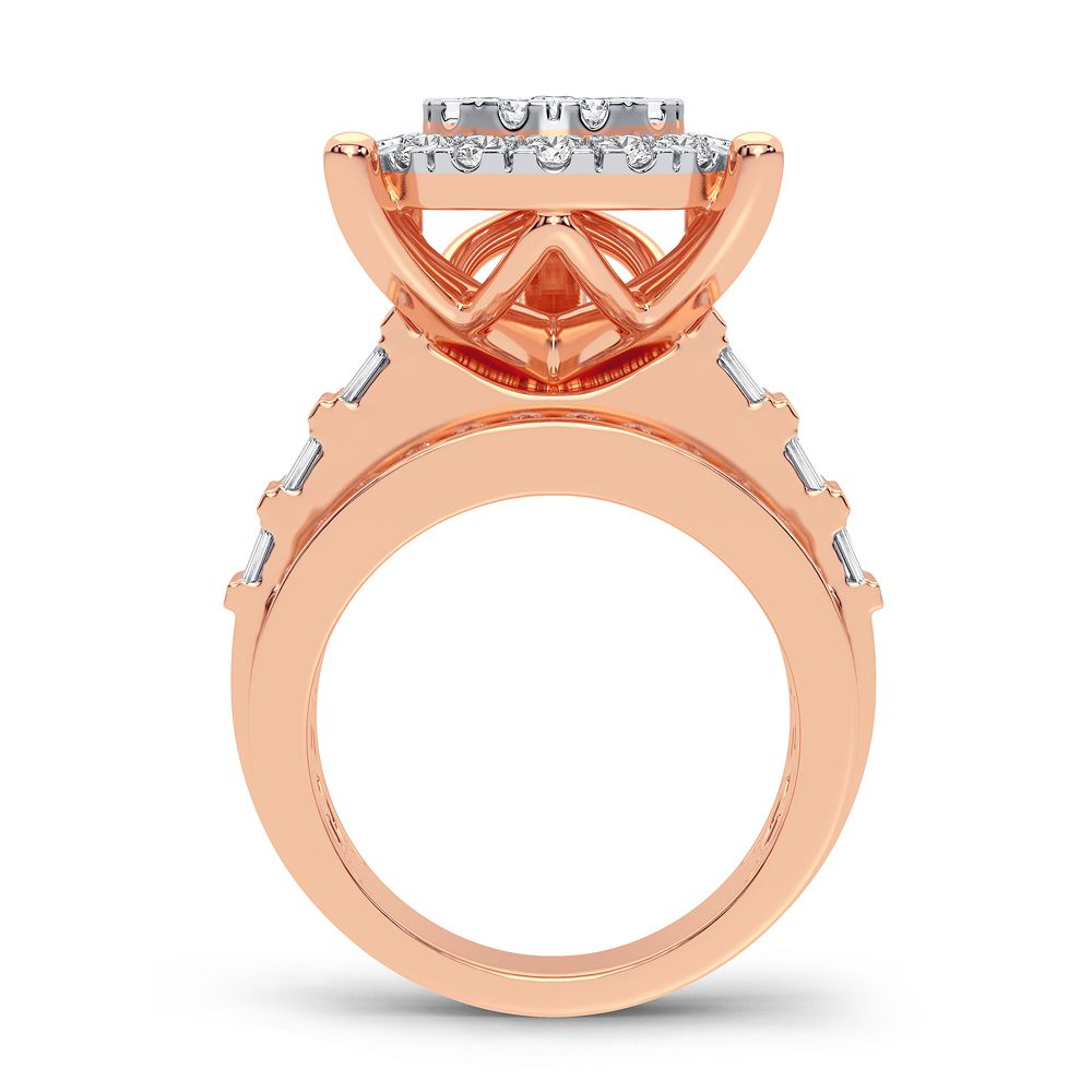 10k Rose Gold 2CT Lab Diamond Mens Statement Ring