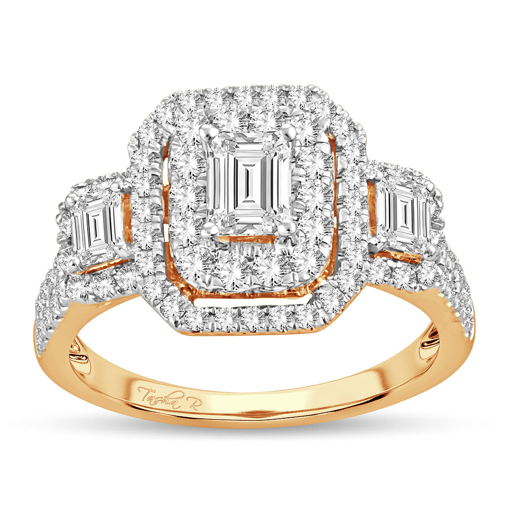 14K Yellow Gold 1.50CT Lab Diamond Womens Engagement Ring