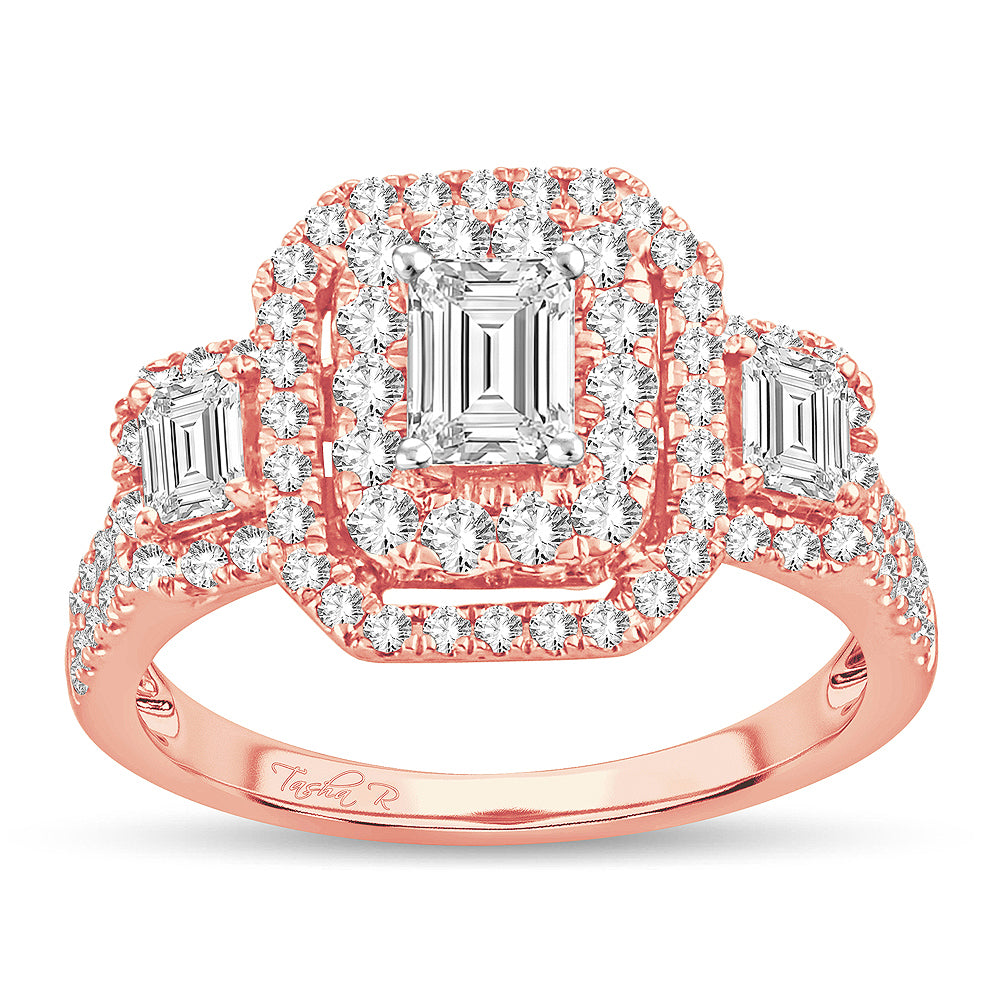 Romantic 14k Rose Gold Lab Diamond Engagement Ring (1.50CT)