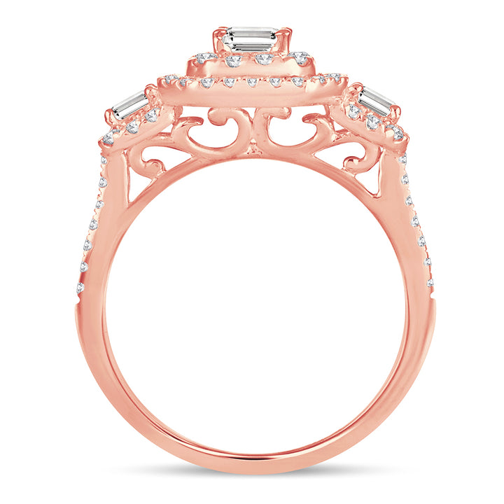 Romantic 14k Rose Gold Lab Diamond Engagement Ring (1.50CT)