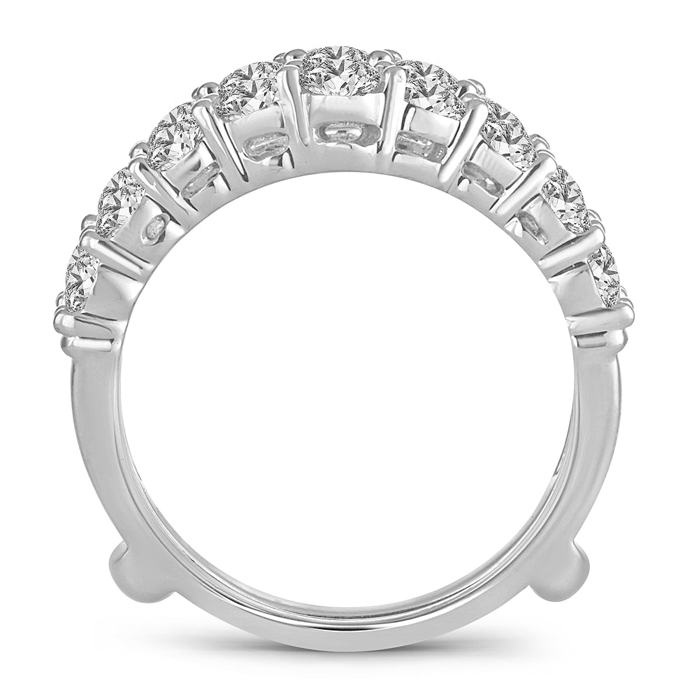 14k White Gold Lab Diamond Ring Guard - 2CT Brilliance