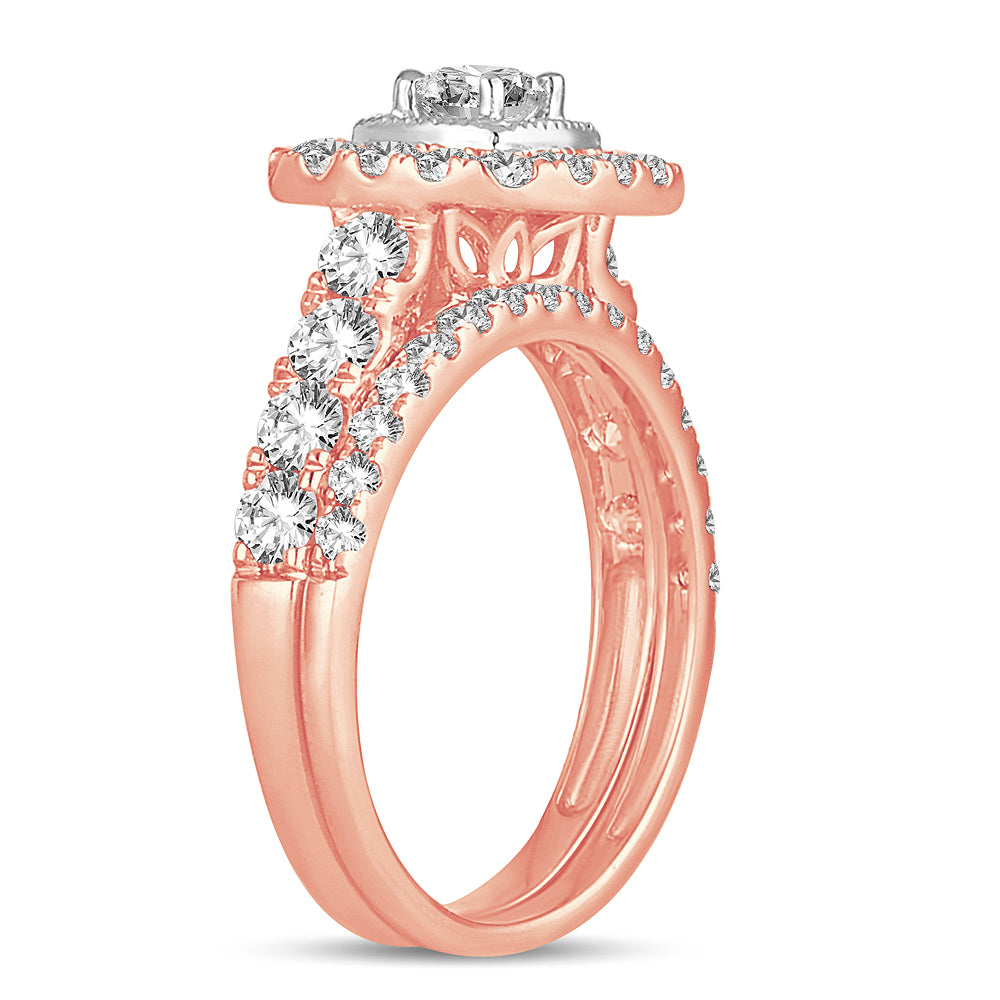 14k Rose Gold Lab Diamond Bridal Ring (1.50CT)