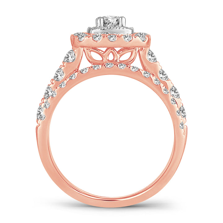 14k Rose Gold Lab Diamond Bridal Ring (1.50CT)