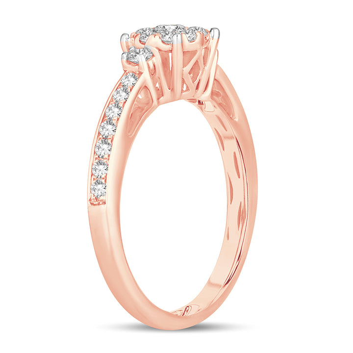 Romantic 14k Rose Gold Lab Diamond Engagement Ring (0.50ct)