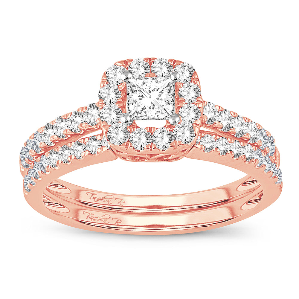 14K Rose Gold 1.00CT Diamond Bridal Ring