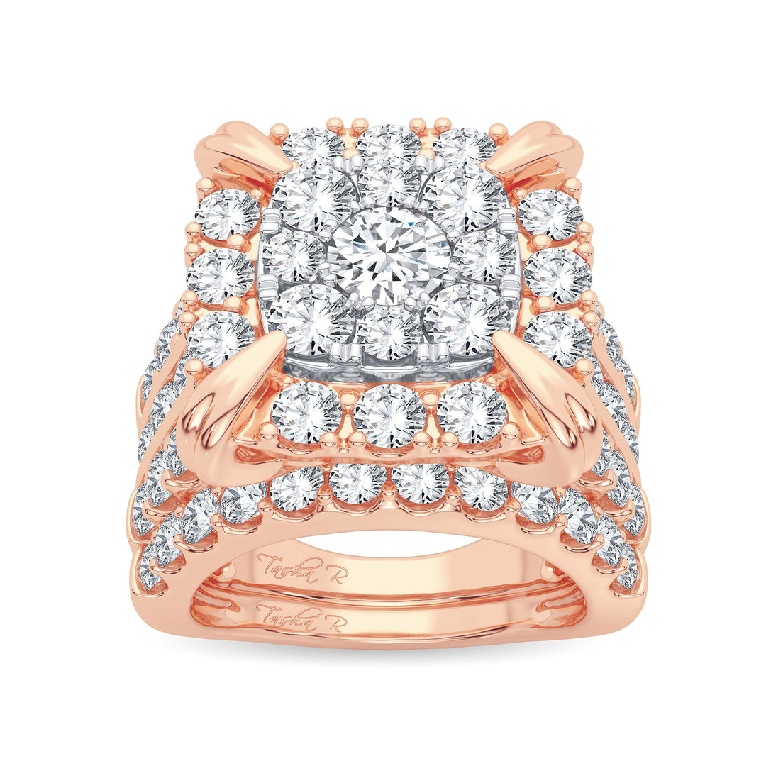 14K Rose Gold 5.25CT Diamond Bridal Ring