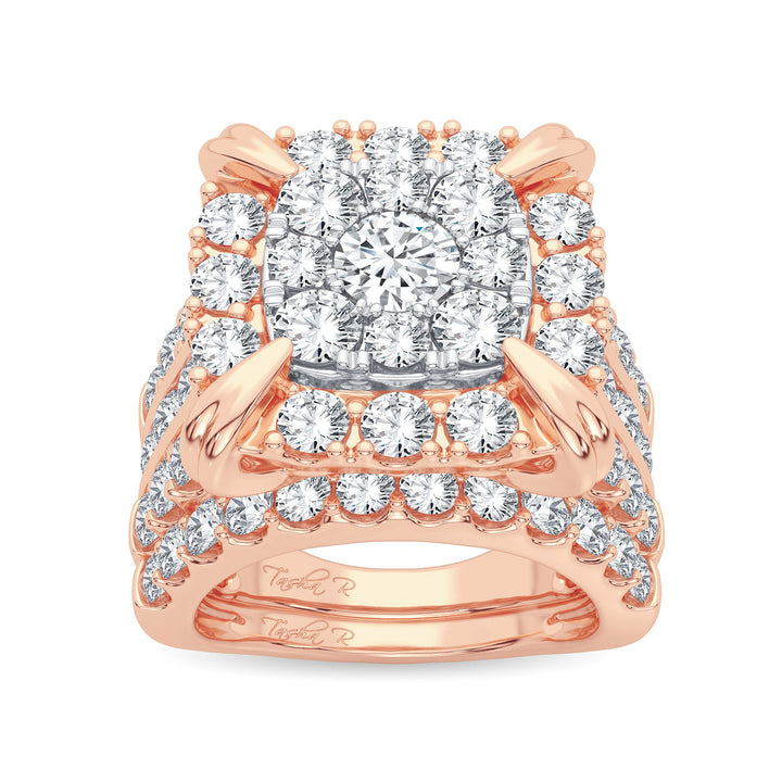 14k Rose Gold 5.25CT Lab Diamond Bridal Engagement Ring
