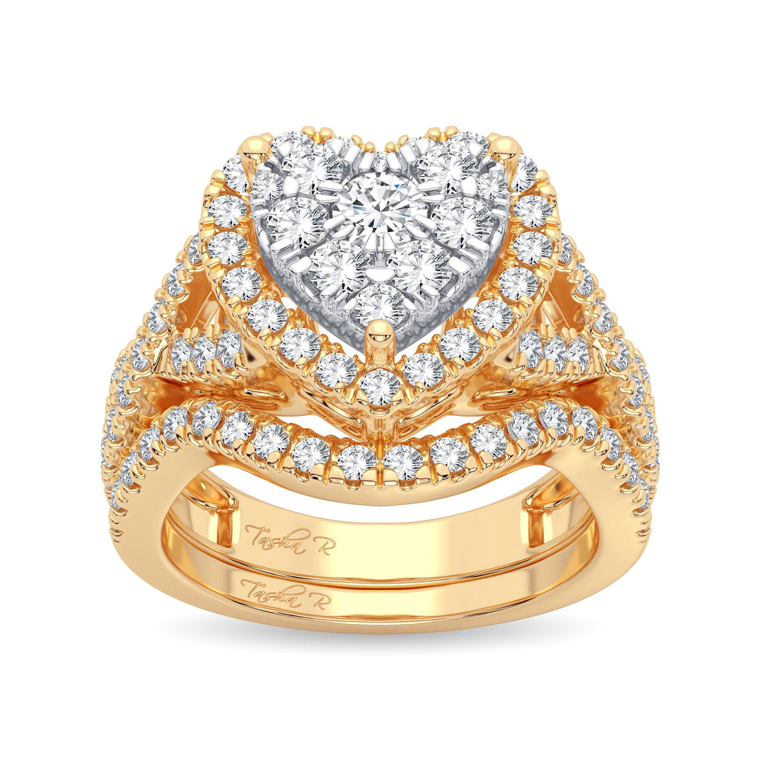14K Yellow Gold Lab Diamond Bridal Ring - 1.50CT Brilliance