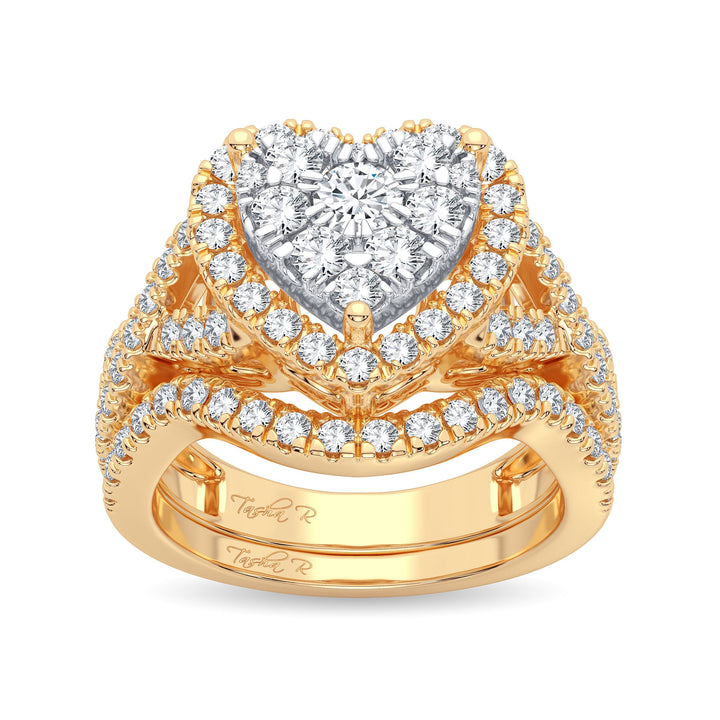 14K Yellow Gold Lab Diamond Bridal Ring - 1.50CT Brilliance