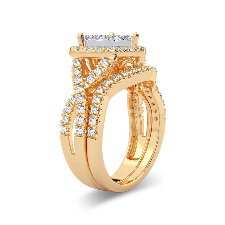 14K Yellow Gold Lab Diamond Bridal Ring - 1.50CT Brilliance