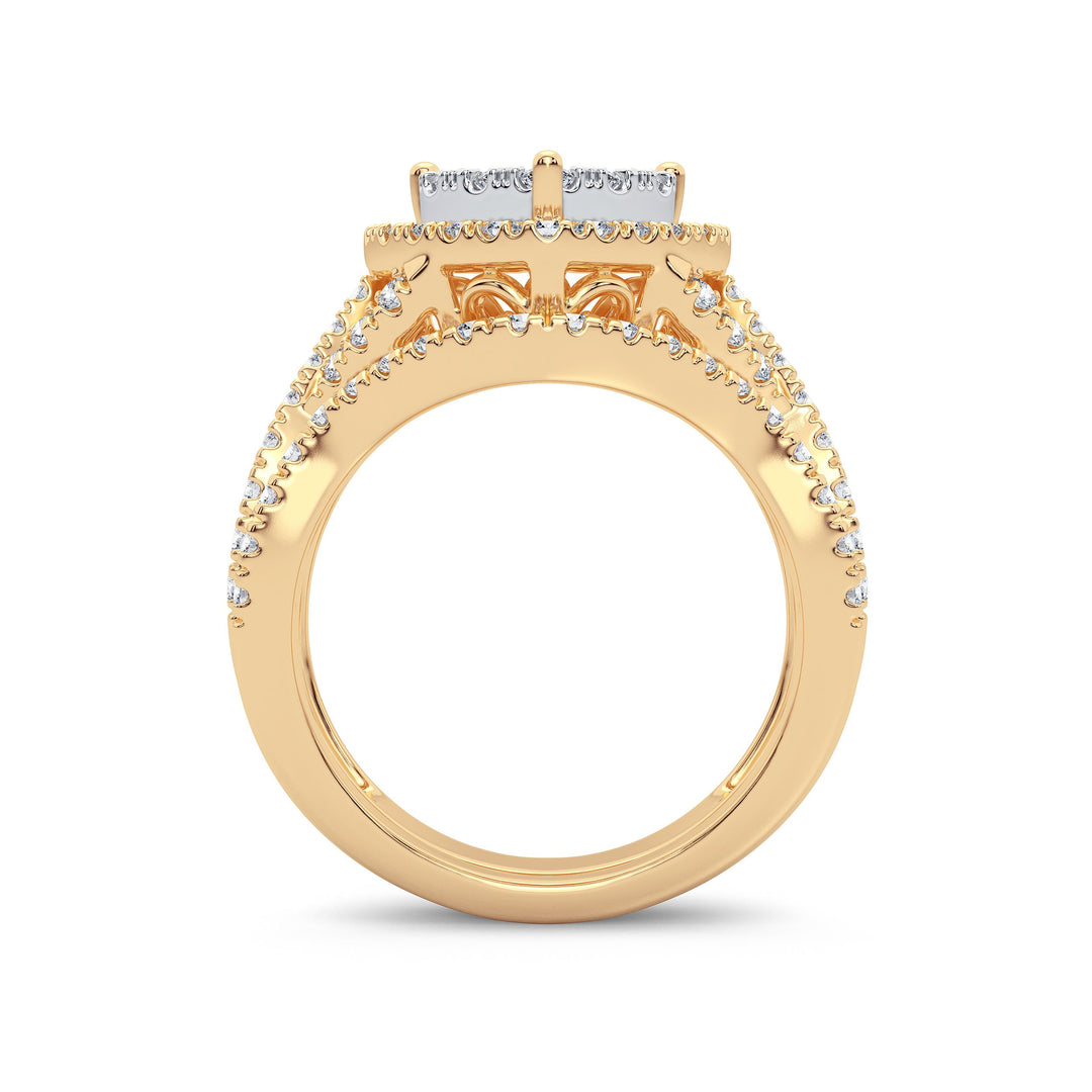 14K Yellow Gold Lab Diamond Bridal Ring - 1.50CT Brilliance