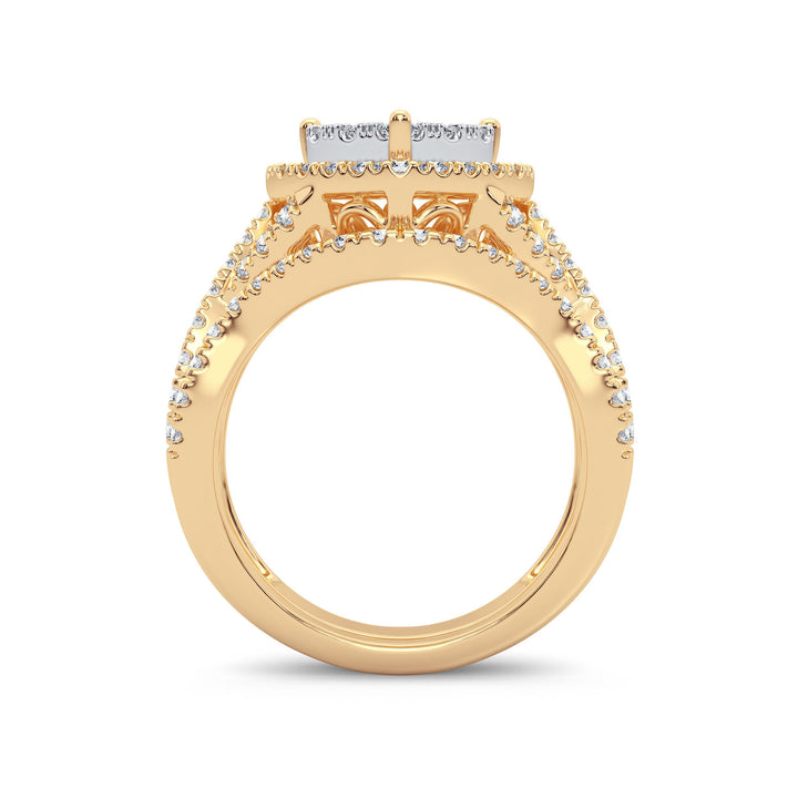 14K Yellow Gold Lab Diamond Bridal Ring - 1.50CT Brilliance