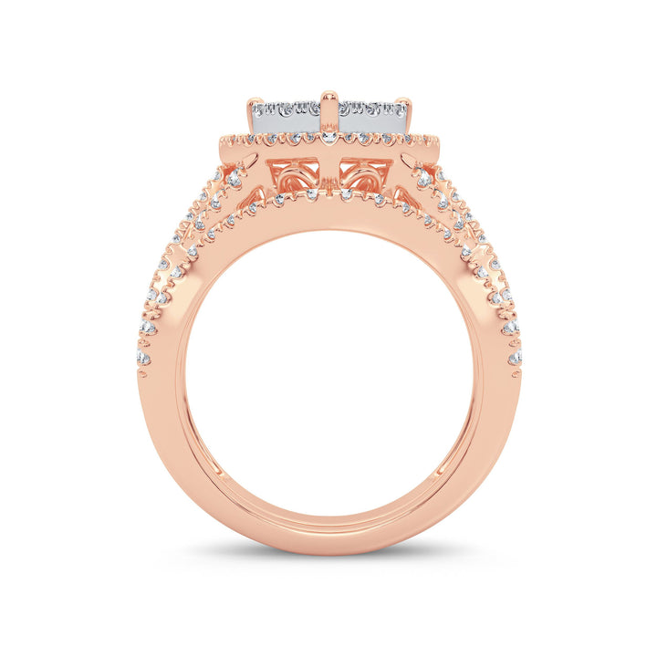 Romantic Rose Gold Lab Diamond Bridal Ring 1.50CT