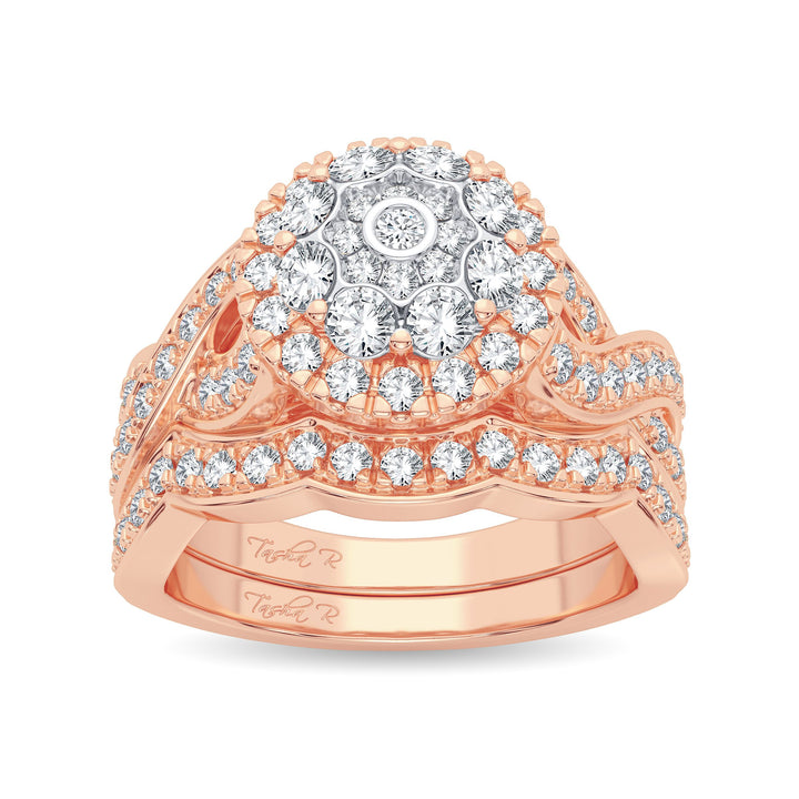 14k Rose Gold Lab Diamond Bridal Ring (1.25CT Brilliance)