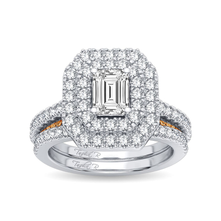 14k Yellow Gold 1.50CT Lab Diamond Fancy Bridal Ring