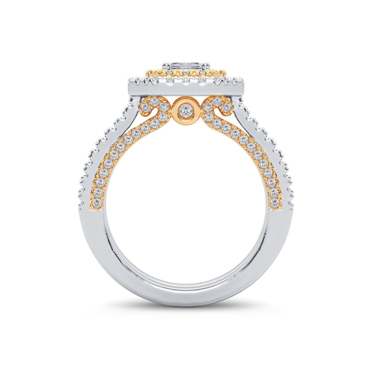 14k Yellow Gold 1.50CT Lab Diamond Fancy Bridal Ring