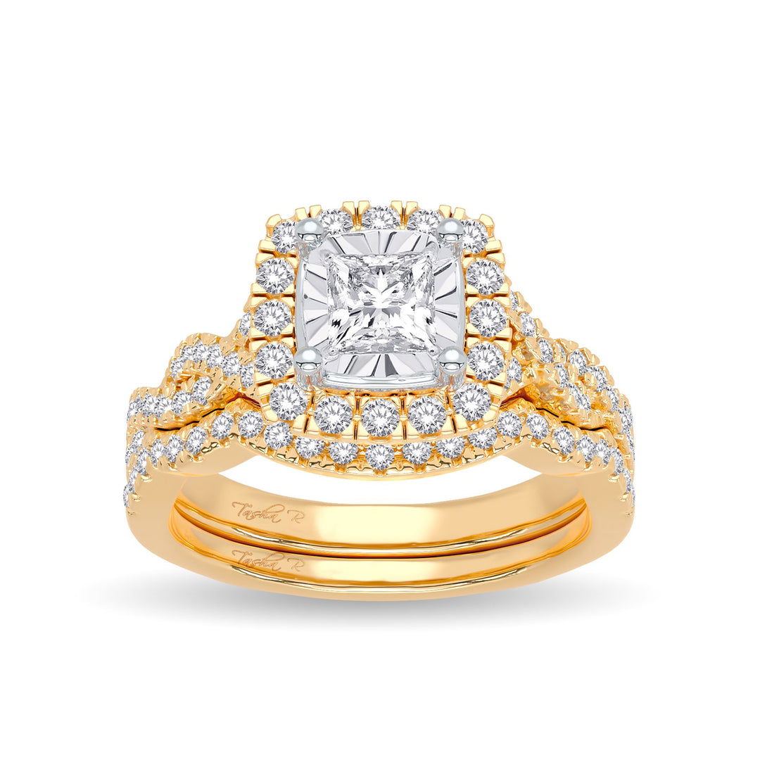 Timeless 14K Yellow Gold 0.62CT Diamond Bridal Ring