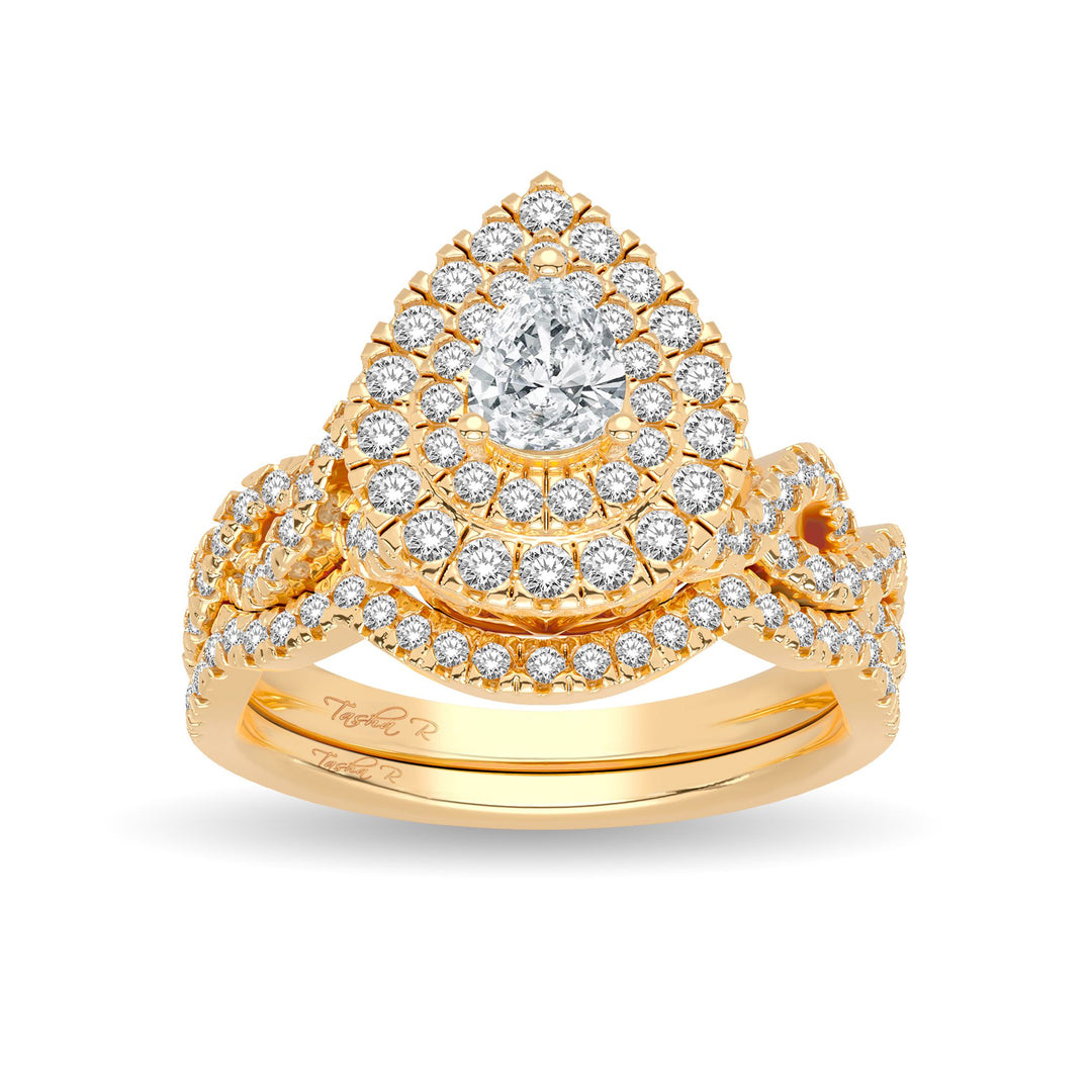 14K Yellow Gold 1.00CT Diamond Bridal Ring