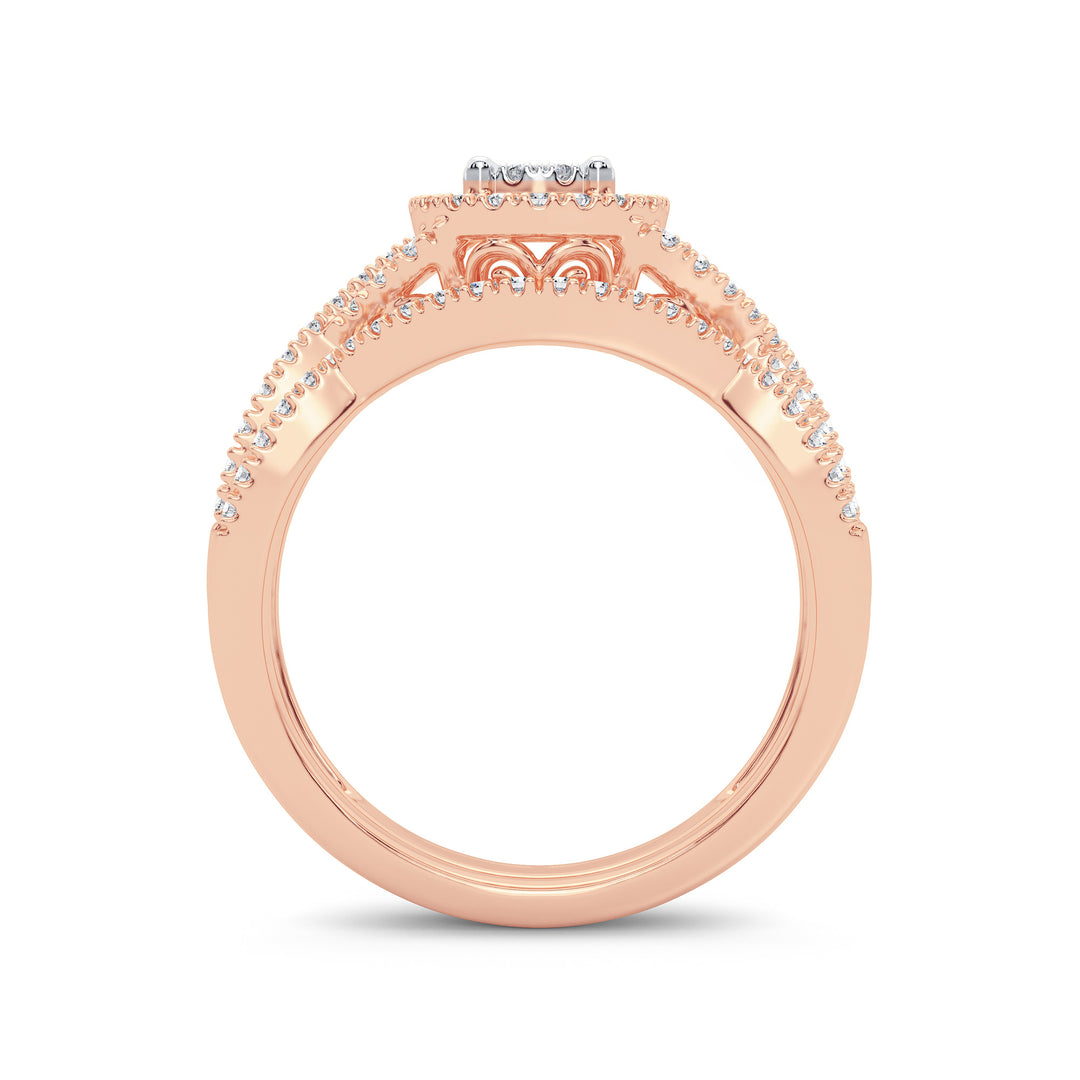 Romantic 14k Rose Gold Lab Diamond Engagement Ring 0.50CT