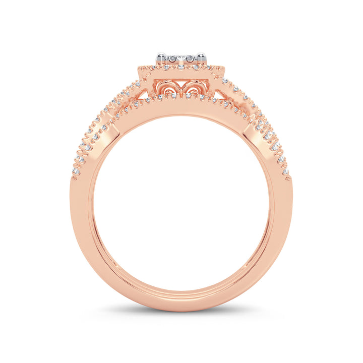 Romantic 14k Rose Gold Lab Diamond Engagement Ring 0.50CT