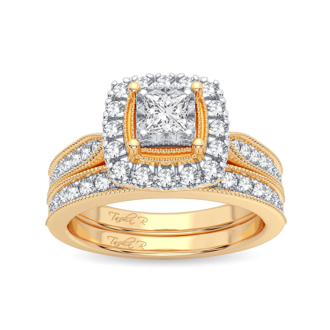 14K Yellow Gold 0.75CT Diamond Bridal Ring