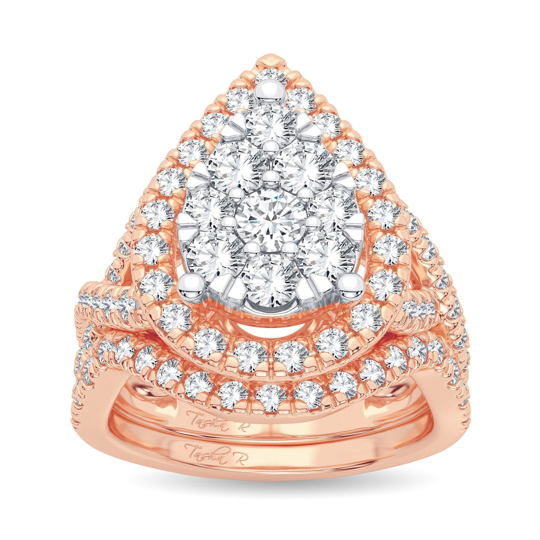 14K Rose Gold 2.00CT Diamond Bridal Ring