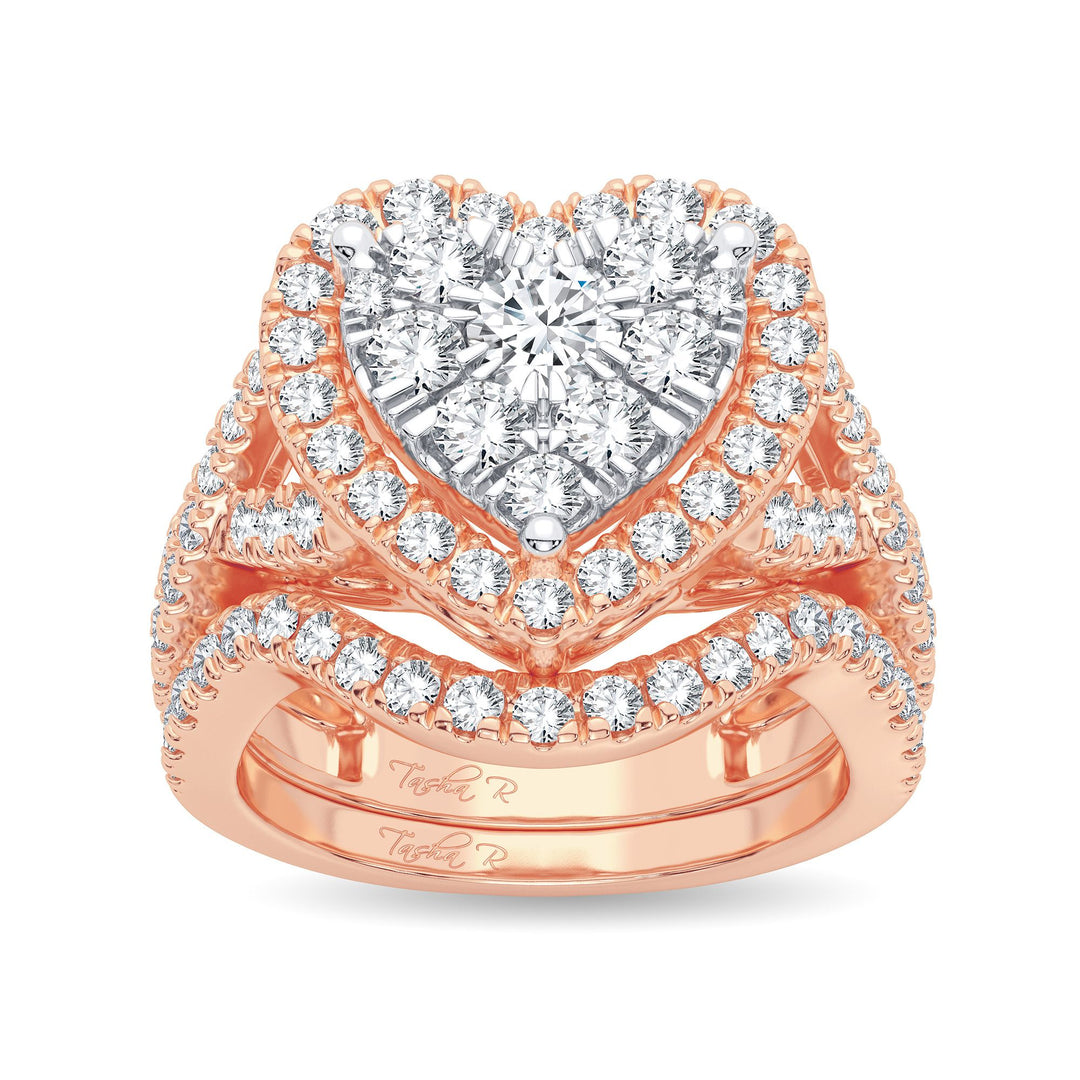 14K Rose Gold 2.00CT Diamond Bridal Ring